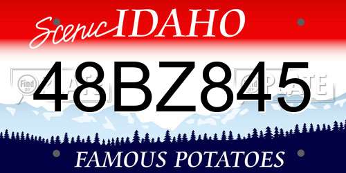 48BZ845 Idaho License Plate