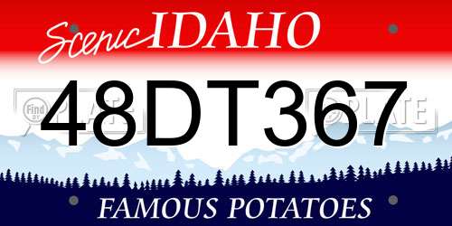 48DT367 Idaho License Plate