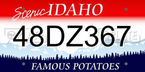 48DZ367 Idaho License Plate