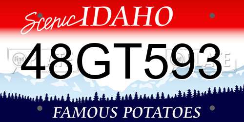 48GT593 Idaho License Plate