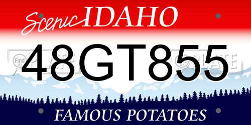 48GT855 Idaho License Plate