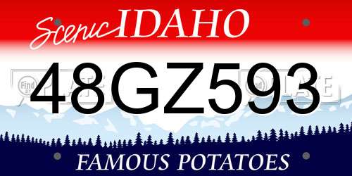 48GZ593 Idaho License Plate