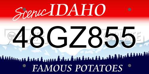 48GZ855 Idaho License Plate