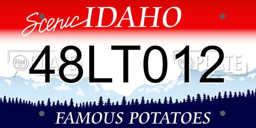 48LT012 Idaho License Plate