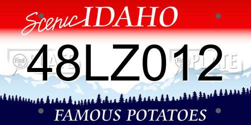 48LZ012 Idaho License Plate