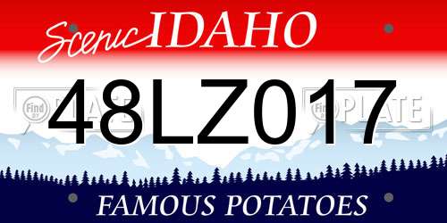 48LZ017 Idaho License Plate