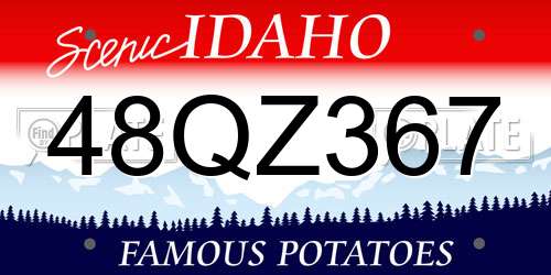 48QZ367 Idaho License Plate