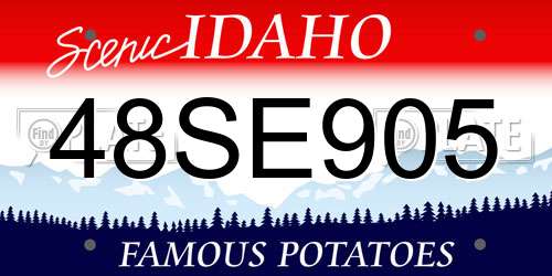 48SE905 Idaho License Plate