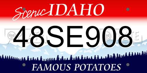 48SE908 Idaho License Plate