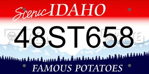48ST658 Idaho License Plate