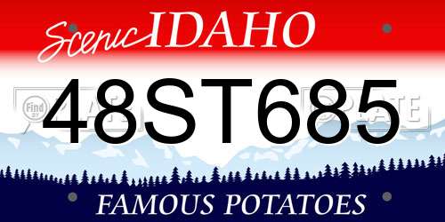 48ST685 Idaho License Plate