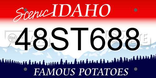 48ST688 Idaho License Plate