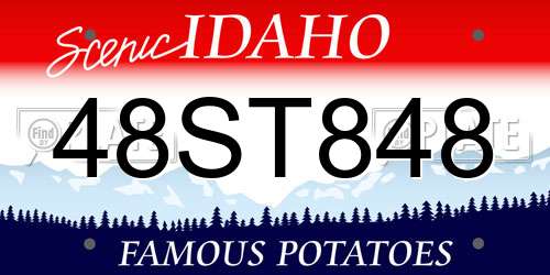 48ST848 Idaho License Plate