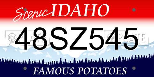 48SZ545 Idaho License Plate