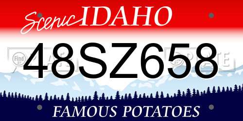 48SZ658 Idaho License Plate