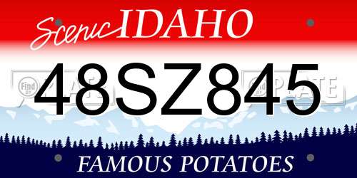 48SZ845 Idaho License Plate