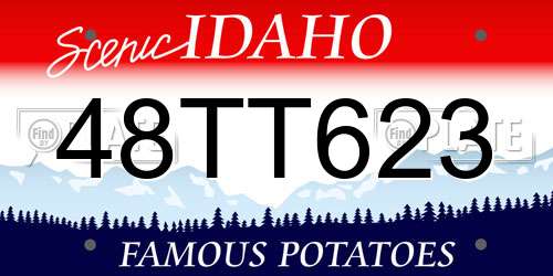 48TT623 Idaho License Plate