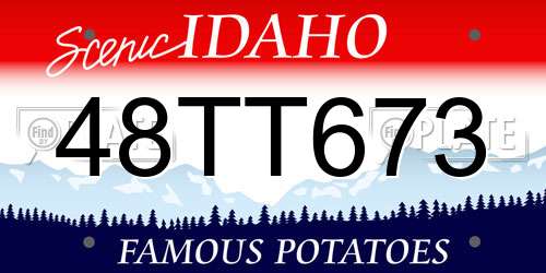 48TT673 Idaho License Plate