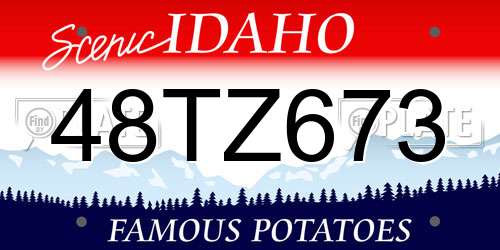 48TZ673 Idaho License Plate