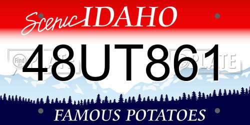 48UT861 Idaho License Plate