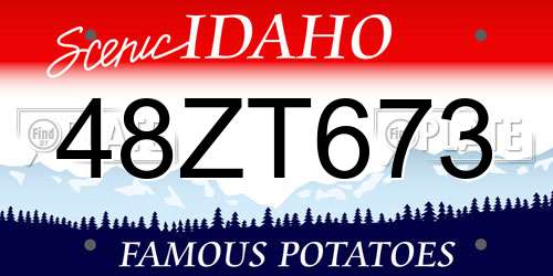 48ZT673 Idaho License Plate