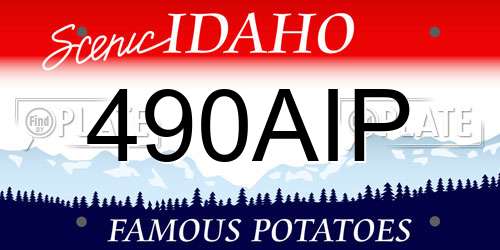 490AIP Idaho License Plate