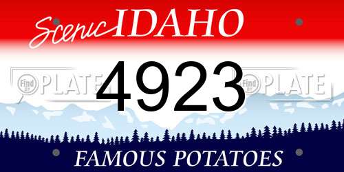 4923 Idaho License Plate