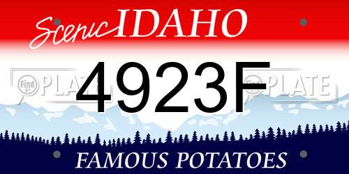 4923F Idaho License Plate