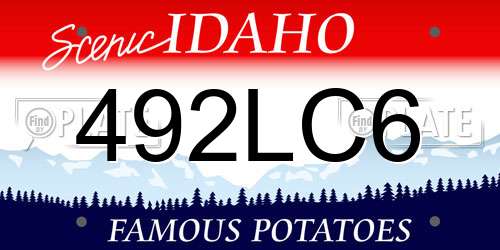 492LC6 Idaho License Plate