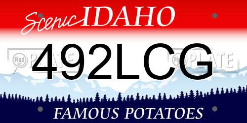 492LCG Idaho License Plate