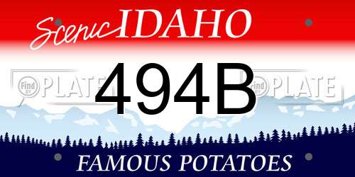 494B Idaho License Plate