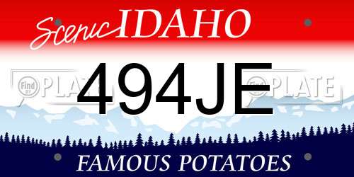 494JE Idaho License Plate