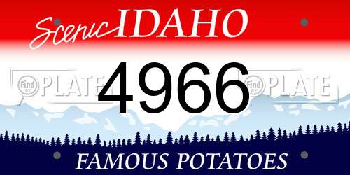 4966 Idaho License Plate