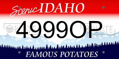 4999OP Idaho License Plate
