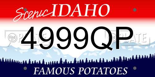 4999QP Idaho License Plate