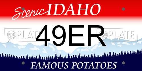 49ER Idaho License Plate