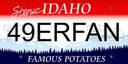 49ERFAN Idaho License Plate