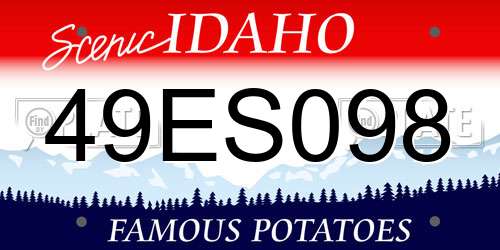 49ES098 Idaho License Plate