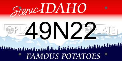 49N22 Idaho License Plate