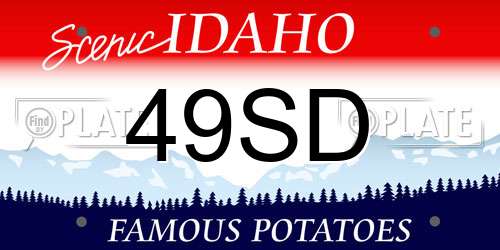 49SD Idaho License Plate