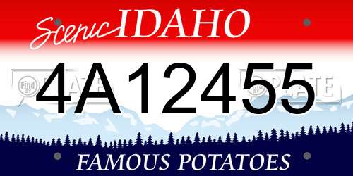 4A12455 Idaho License Plate