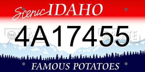 4A17455 Idaho License Plate