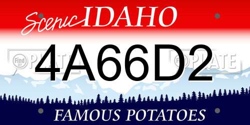 4A66D2 Idaho License Plate