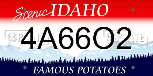 4A66O2 Idaho License Plate