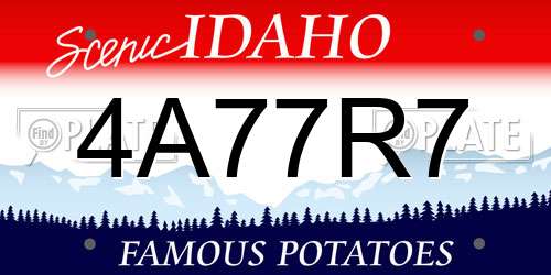 4A77R7 Idaho License Plate