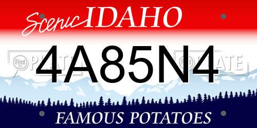 4A85N4 Idaho License Plate
