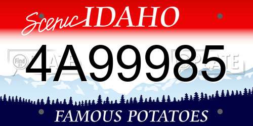 4A99985 Idaho License Plate