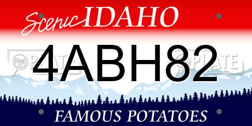 4ABH82 Idaho License Plate