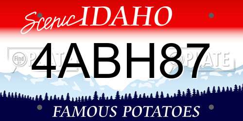 4ABH87 Idaho License Plate
