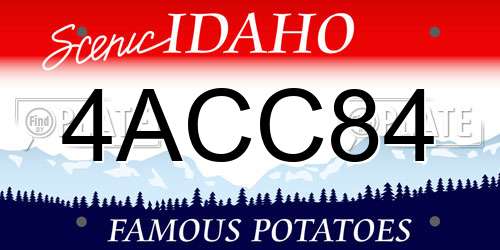 4ACC84 Idaho License Plate